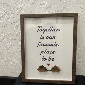 Brown Framed Wall Art with Hedgehog Design